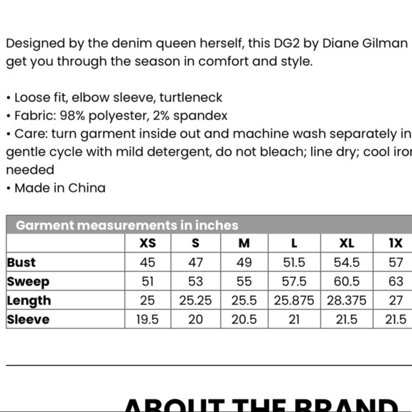 Nwt DIANE GILMAN oversized turtleneck top in Olive - Picture 2 of 4